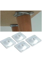 Depolife Kanepe Sehpa Masa Ahşap Ayak Bağlantı Aparatı 15 Derece Açılı Metal Montaj Braketi 4 Adet - 1