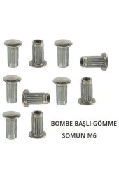 Depolife ahşap için gömme somun şapkalı perçin somun m6 10 adet çakma tipi thumbnail 1