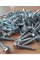 Akıllı metal vida 304 kalite paslanmaz çelik 100 adet  lokma başlı Matkap uçlu altığen kafalı - 2
