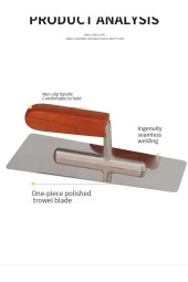 Depolife Çelik Alçı Kaleterasit Malası Ahşap Sap Sıyırma Düzeltme Sıvacı Harç Alçıpan Sonlama Malası 24 Cm - 3