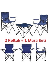 Depolife Çantalı Katlanır Kamp Piknik Koltuğu Masa Seti Bahçe Plaj Masalı Sandalye Takımı Bardaklı Askılı Set thumbnail 2