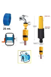 Depolife bahçe sulama hortum makara kaplin tabanca seti 25metre hortum - 3
