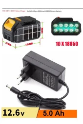 Depolife Şarjlı Matkap Için Şarj Adaptörü 12 Volt 14v 18v 20v 48v 58v Li-on Pil Şarj 5.0 mh Üniversal - 1