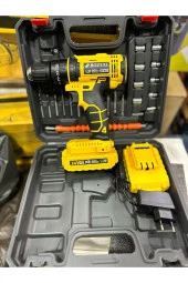 Depolife şarjlı darbeli matkap 24 volt çift akülü şansımanlı torklu matkap duvar beton ahşap delme vidalama - 2