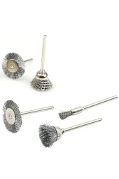 Depolife Dremel Proxxon Uyumlu 5 Parça Çelik Tel Fırça Seti Pas Kir Temizleme Zımparalama Kalıpçı Seti thumbnail 1