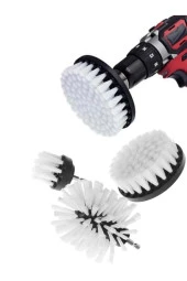 Depolife Matkap Temizlik Fırça Seti Banyo Mutfak Oto Jant Koltuk Halı Fayans Temizleme Fırça Kiti 3lü - 1