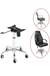 Depolife Ofis Büro Çalışma koltuğu için Krom Yıldız Ayak Amortisör Tekerlek Şase Tek Kollu Mekanizma Seti - 1