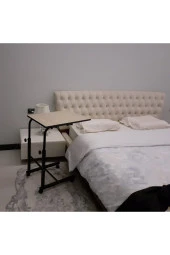 Depolife Yatak Çekyat Çalışma Yemek Masası Boy Eğim Ayarlanabilir Sehpa Tekerlekli Çalışma Masası - 1