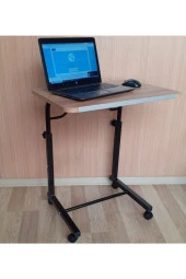 Depolife Tekerlekli Notebook Laptop Çalışma Sehpası Eğim Ve Yükseklik Ayarlı Akrobat Ders Yemek Çekyat Masası - 1