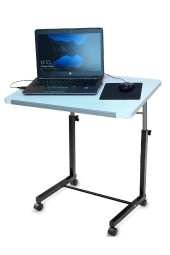 Depolife Tekerlekli Notebook Laptop Çalışma Sehpası Eğim Ve Yükseklik Ayarlı Akrobat Ders Yemek Çekyat Masası - 2