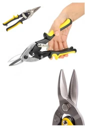 Depolife Saç teneke alüminyum Karton Kesme Makası Düz çeneli makas düz ağız kaportacı makası 250mm - 1