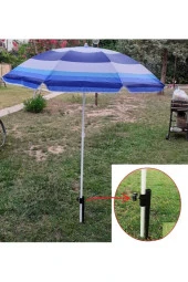 Depolife Plaj Deniz Bahçe Balkon Piknik Kamp Şemsiyesi Ve Sabitleme Kazığı 2li Set 180cm - 1