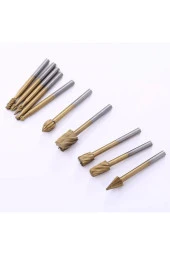 Depolife 10 Parça Hss Titanyum Ahşap Için Freze Uç Seti Dremel Benzeri Gravür Makinası Için Kalıpçı 3mm Şaft - 1