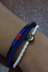 Depolife Çoklu Hakiki Deri Örmeli Erkek Bileklik - 1