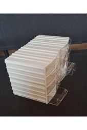 Depolife Şeffaf Çekmeceli Organizer Kutu 4 Kutu 16 Bölmeli Dremel Gravür Boncuk Mücevher Saklama Kutusu - 3