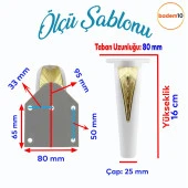 Tılsım Mobilya Oturma Grubu Kanepe Sehpa TV Ünitesi Koltuk Ayağı Baza Ayakları Beyaz Altın 16 cm thumbnail 2