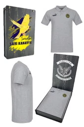 Fenerbahçe Orijinal Puma Gri Polo Yaka Hoca T-Shirt Ahşap Kutulu - 1