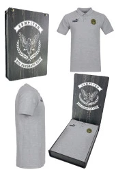 Fenerbahçe Orijinal Puma Gri Polo Yaka Hoca T-Shirt Hediyelik Ahşap Kutulu thumbnail 1