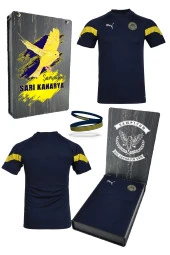 Fenerbahçe Orijinal Puma Lacivert Çocuk T-Shirt + Bileklik Set Özel Ahşap Kutulu - 1