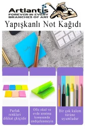 Yapışkanlı Not Kağıdı 6 Renk 450 Sayfa 1 Paket Envai Küp Blok Yapışkanlı Postit 75x75 mm Renkli - 5