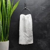 Manda Derisinden Asma Sistemli Halka Havluluk, Havlu Askısı - Silver - 3