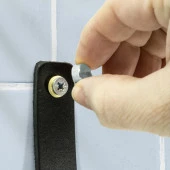 Manda Derisinden Asma Sistemli Halka Havluluk, Havlu Askısı - Silver - 4