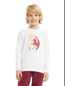 Galatasaray Orijinal Aslan Baskılı Beyaz Çocuk Sweat C232149 - 1