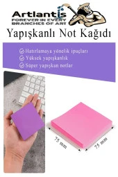 Yapışkanlı Not Kağıdı 5 Renk 400 Sayfa 1 Paket Küp Blok Yapışkanlı Postit 75x75 mm Fosforlu Renkli thumbnail 4