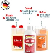 Munich Vet 3'lü Set Selevit Üreme (500 ml) - Neftor Hırıltı (500 ml) - Alfamin İshal (500 ml) - 1