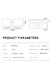 CC150 360 Derece Ayarlanabilir Yapışkanlı Mıknatıslı Araç Tutucu thumbnail 6