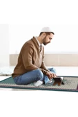Ravabi Rug Araç İçi ve İşyeri İçin Deri Tabanlı Namazlık, Çantalı Hediyelik Seyahat Seccadesi 70x110cm 21231020 - 2