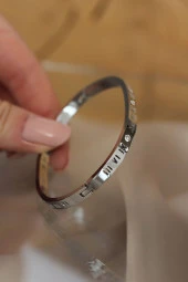 316L Çelik Roma Rakamlı Silver Renk Cartier Bilezik - EBJ240629W24996 thumbnail 2