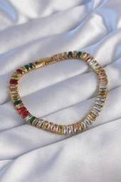 316L Çelik Gold Renk Renkli Su Yolu Tasarımlı Bileklik - EBJ240629W25013 thumbnail 1