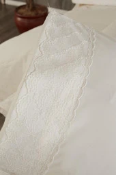 Fransız Dantelli Serap Çeyizlik Nevresim Takımı Krem thumbnail 5