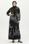 Alisa Farbalı Kuşaklı Viskon Elbise - 7
