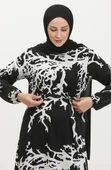Alisa Farbalı Kuşaklı Viskon Elbise - 3