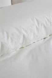 Fransız Dantelli Seda Çeyizlik Nevresim Takımı Krem thumbnail 2