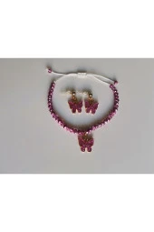 MİNİK ADIMLAR Kristal Bileklik & Kelebek Top Küpe - 1