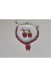 MİNİK ADIMLAR Kristal Bileklik & Kelebek Top Küpe - 2