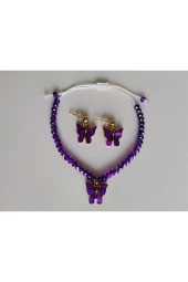 MİNİK ADIMLAR Kristal Bileklik & Kelebek Top Küpe - 2