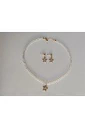 MİNİK ADIMLAR Kristal Kolye & Yıldız Küpe - 3