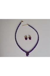 MİNİK ADIMLAR Kristal Kolye & Kelebek Top Küpe - 3