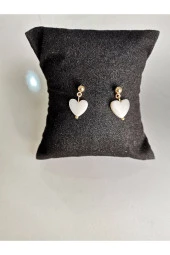 MİNİK ADIMLAR Sedef Kalp Top Küpe - 1