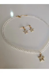 MİNİK ADIMLAR Kristal Kolye & Yıldız Küpe - 5