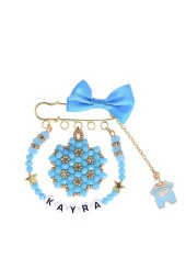 MİNİK ADIMLAR Isme Özel Cevşenli Bebek Yaka Iğnesi - 1