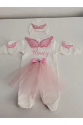 MİNİK ADIMLAR İsme Özel Nakışlı Kristal Tüllü Tulum - 1