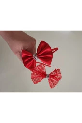 MİNİK ADIMLAR 2 Adet Kırmızı Taşlı Lohusa Tacı - 1