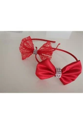 MİNİK ADIMLAR 2 Adet Kırmızı Taşlı Lohusa Tacı - 2