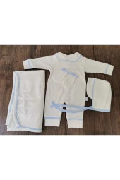 MİNİK ADIMLAR Minik Adımlar Biyeli Bebek Tulum Seti Ve Bebek Battaniyesi - 1