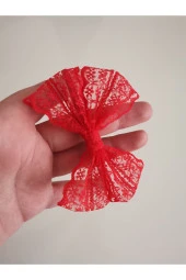 MİNİK ADIMLAR Kırmızı Güpürlü Lohusa Tacı - 3